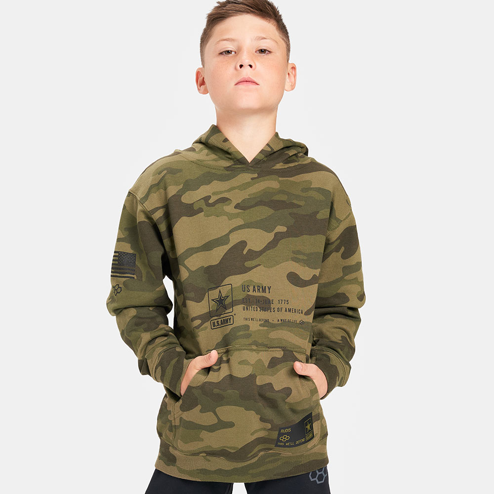 ARMY Youth Label Classic Hoodie Camo Y ARM 0006 EC 1152 - Military Hoodie