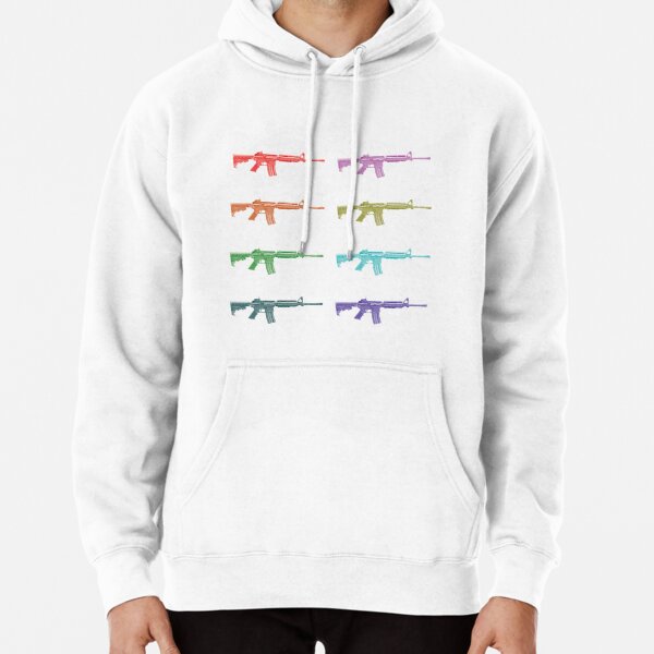 Colorful M4 and AR-15 Rifles Pullover Hoodie RB1710 product Offical military Merch